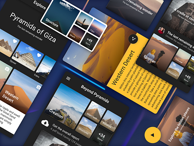 Ui Kit Pages - Explore Egypt Template app branding card design interface ios mobile sketch typography ui ux web