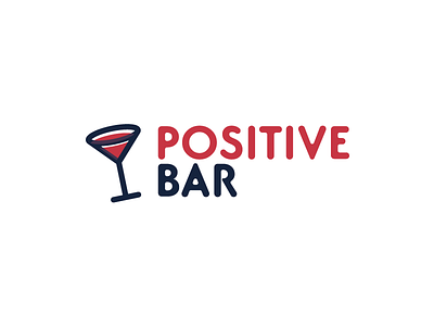 [Day 2] Positive Bar bar logo margarita positive positivity redesign