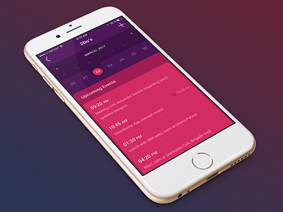 Calendar UI calendar date events meetings to do
