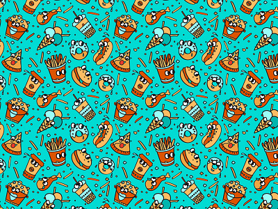 Seamless Pattern Fastfood