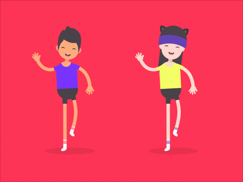 Dancing animation boy dancing gif girl illstration