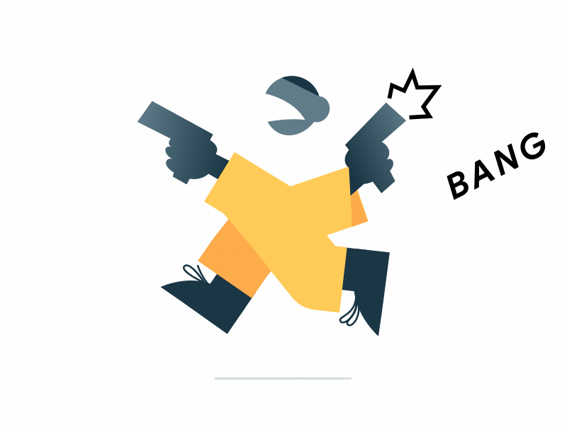 Bang Bang after effects animation bang character illustration loop walk cycle