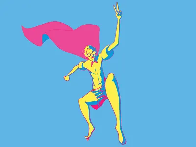 Swim hero cape color fun magenta pink pool summer superhero swim swimming water yellow