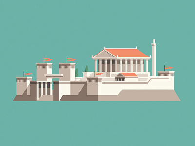 Library of Alexandria alexandria building design egypt flat geometric illustration library temple vector