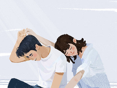 In love afternoon day girl illustration love man woman