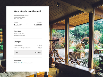 #017 Email Receipt 017 airbnb challenge dailyui dailyuichallenge email emailreceipt receipt redesign uidesign uxdesign