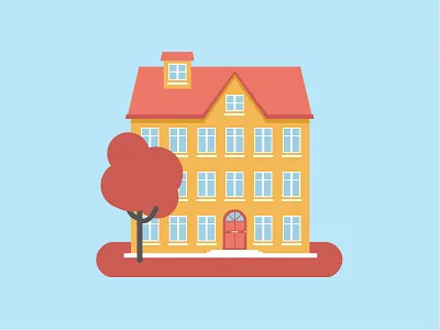 house 2d design flat home icon illustration infographic simple