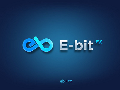 Full colour logo. E-BitFX bitcoin blue branding coin colour gradient graphicdesign infinity invest lettering logo logotype