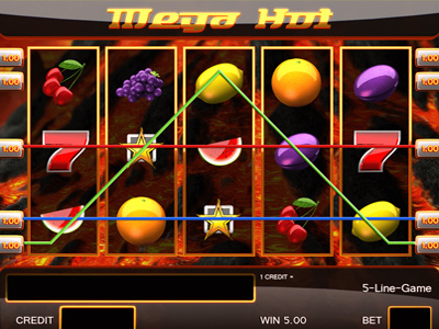 Slot machine for SALE – “Mega Hot” bar cards cherry classic fruits grape leaves orange plum spades suits watermelon