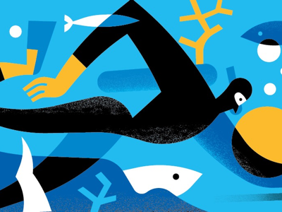 Illustration underwater, work in progress. color palette illustrations stefanomarra style underwater