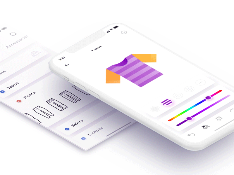 Painting clothes app assistant clothes design gif icon illusrtation ios mobile outfit ui wardrobe