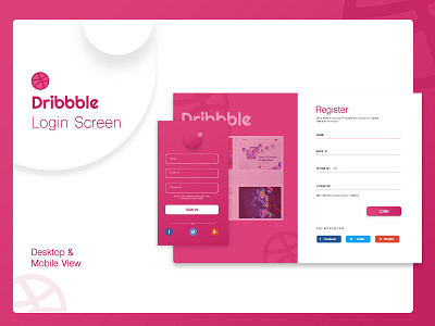 Dribbble Login & Sign In Screen login sign in ui