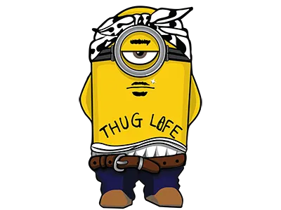 Minion Thug Life branding cartoon clothing clothing design graphic design illustrator minion pop culture popculture the minions retro vector vintage