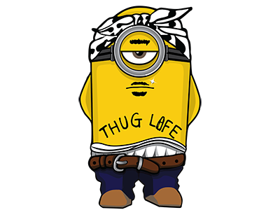 Minion Thug Life branding cartoon clothing clothing design graphic design illustrator minion pop culture popculture the minions retro vector vintage