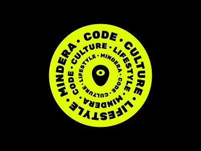 Mindera Round Sticker circle neon old skool rave skate sticker