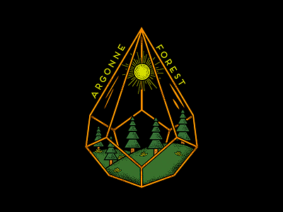 Argonne Forest forest green merch merch design nature orange outside shirt design sun terrarium trees