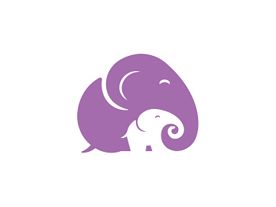 Mother and baby elephant baby elephant logo