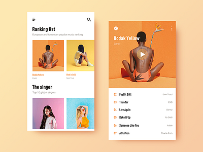 Intimate Music APP app colorful design interface music ui