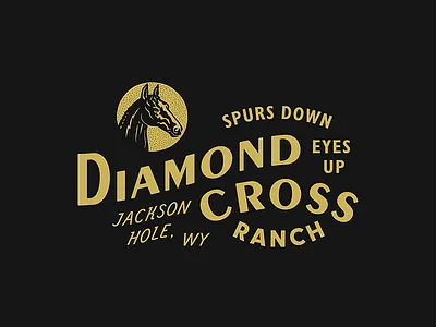 Diamond Cross Ranch branding cowboy horse ranch type typography western wyoming