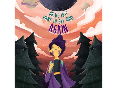 Just an alien alien coldplay digitalart forest illustration planet space universe