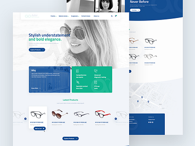 Landing page Redesign for Eyewear brand clean color debut eyewear minimal