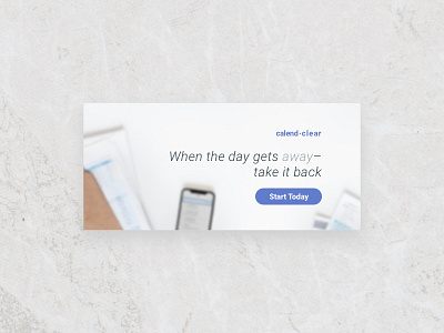 Calendclear Promo app clean design promotion purple visual design white
