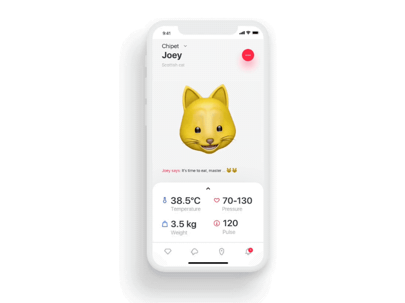 Chipet animation app color design ios principle sketch ui white