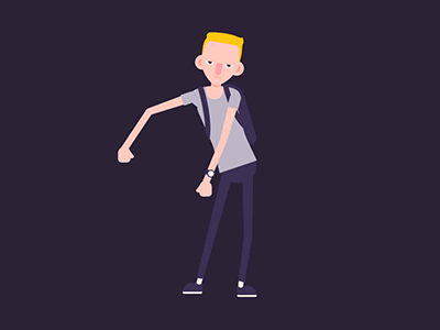 Backpack Kid - The Floss Dance animation backpack character dance dancing duik flat floss flossing kid motion