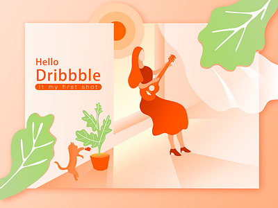 Hello dribbble first shots illustrations