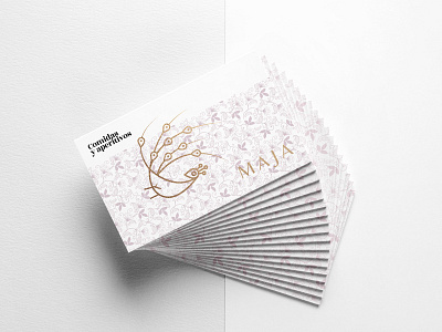 Logotype for Maja brand branding cards logo symbol