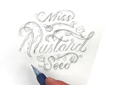 Lettering Sketch cursive drawing fancy script feminine floral flowers flowing hand lettering handlettered lettering pencil