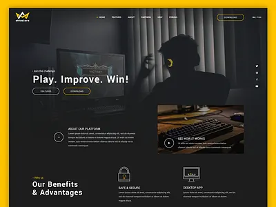 eMasters website concept esports gaming ui web design website