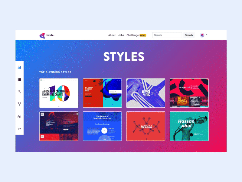 Hixle 2.0 after effects collections design features hixle trends ui