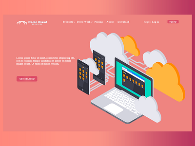 Cloud Landing Page designing photoshop