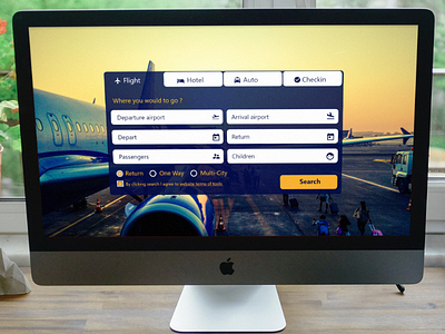 Daily UI #05 - Web Booking Travel "Free download" airplane airport booking download free photoshop ps travel ui ux web xd