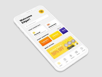 Grocery App for Iphone X app concept design grocery project quickapp shopping supermarket userinterface