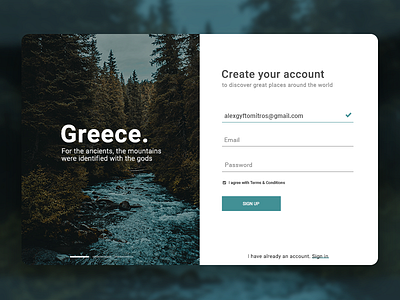 Daily UI #001 Sign Up daily ui design graphic design greece login sign up travel ui 001 ui design user interface design web design