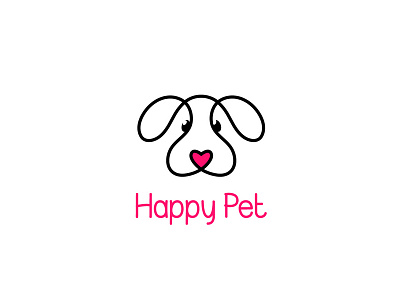 Happy Pet animal cute logo pet puppy vector