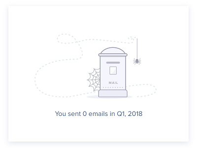 Email Analytics Empty State blank slate campaigns dashboard email empty slate empty state illustraion mailbox saas spider