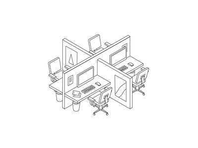 Lab Line Work illustration isometric