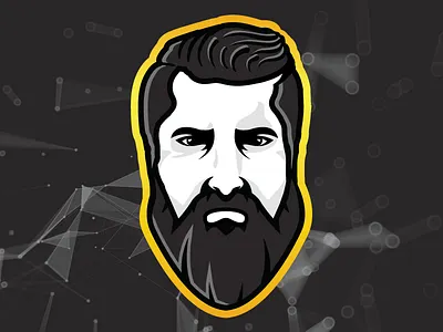 Twitch Emote V2 badge beard design digital emote gold hair illustration logo mascot streaming twitch