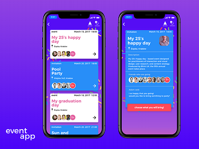 Event App 2d adobexd dailyui illustrator ios iphonex app sketch ui uiux ux