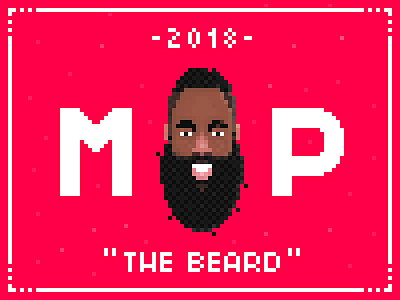 Pixel Harden 8bit basketball beard character harden illustration james nba pixel art