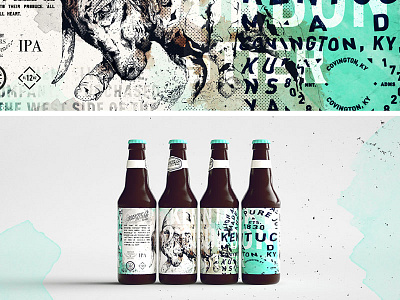 Bourbon beer bottle cincinnati covington details illustration kentucky label photoshop wacom