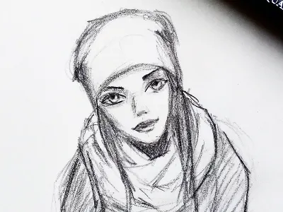 Face Sketch anatomy art practice beanie illustration portrait practice sketch sketchbook sketching toque