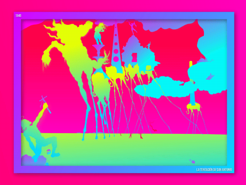 Dalí painting with Motion gradients (Temptation) animation art color dali expo gradient neon painting psychedelic surrealism