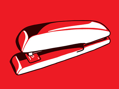 Red Stapler contrast illustration office space