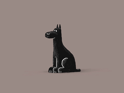 Black dog apple pencil drawing ipad procreate