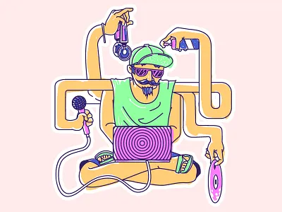 Music Man illustration man music vector