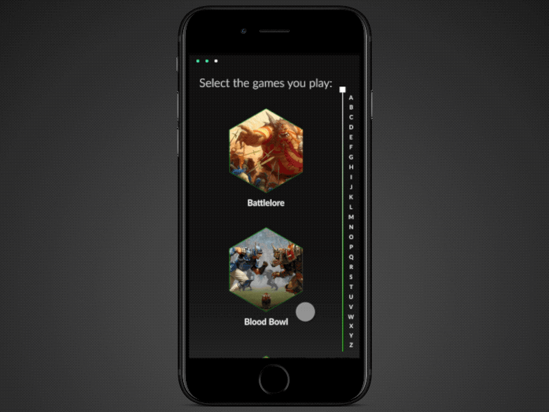 Versus App Game Selection app flinto gaming gif iphone sketch warhammer